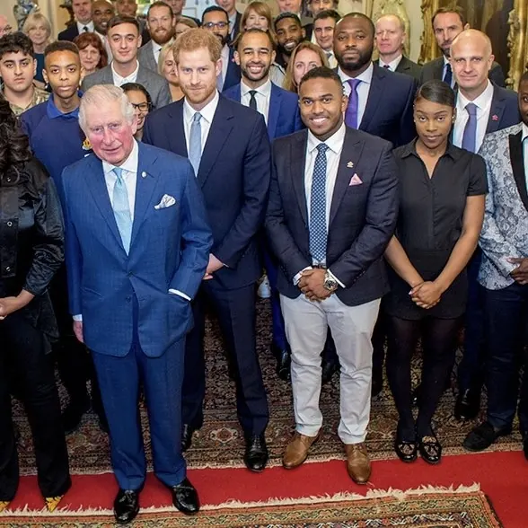 With HM King Charles III and Prince Harry