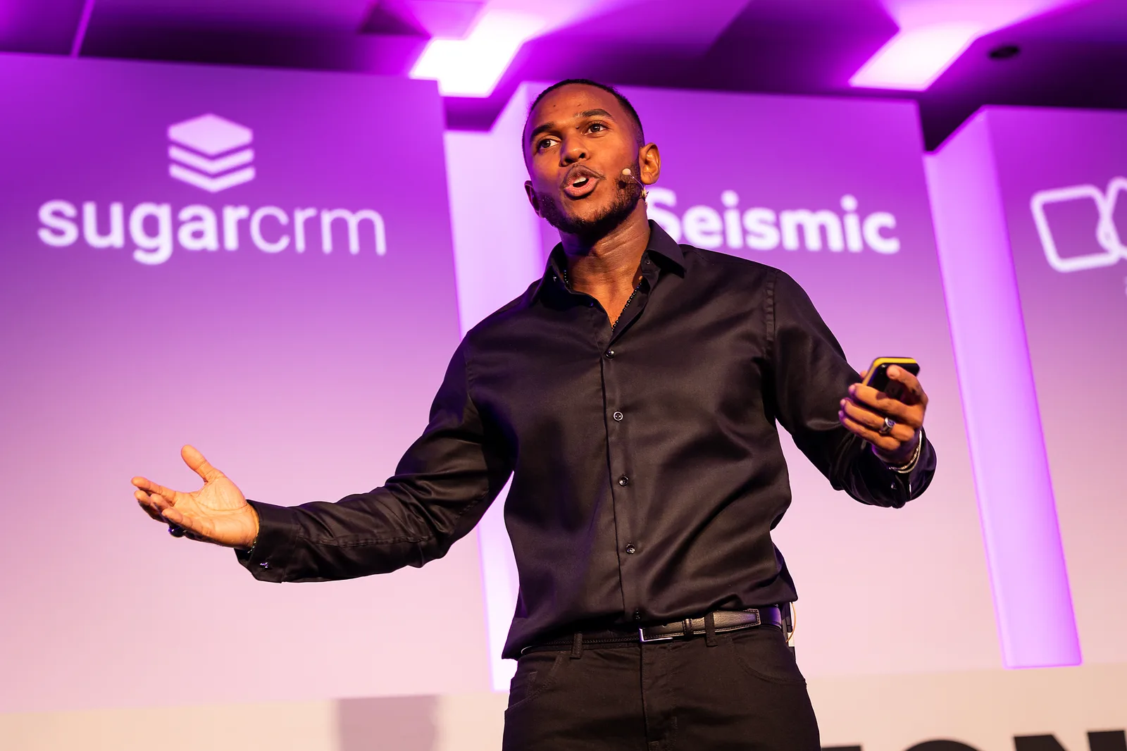 Omar Sharif on stage at the National Sales Conference