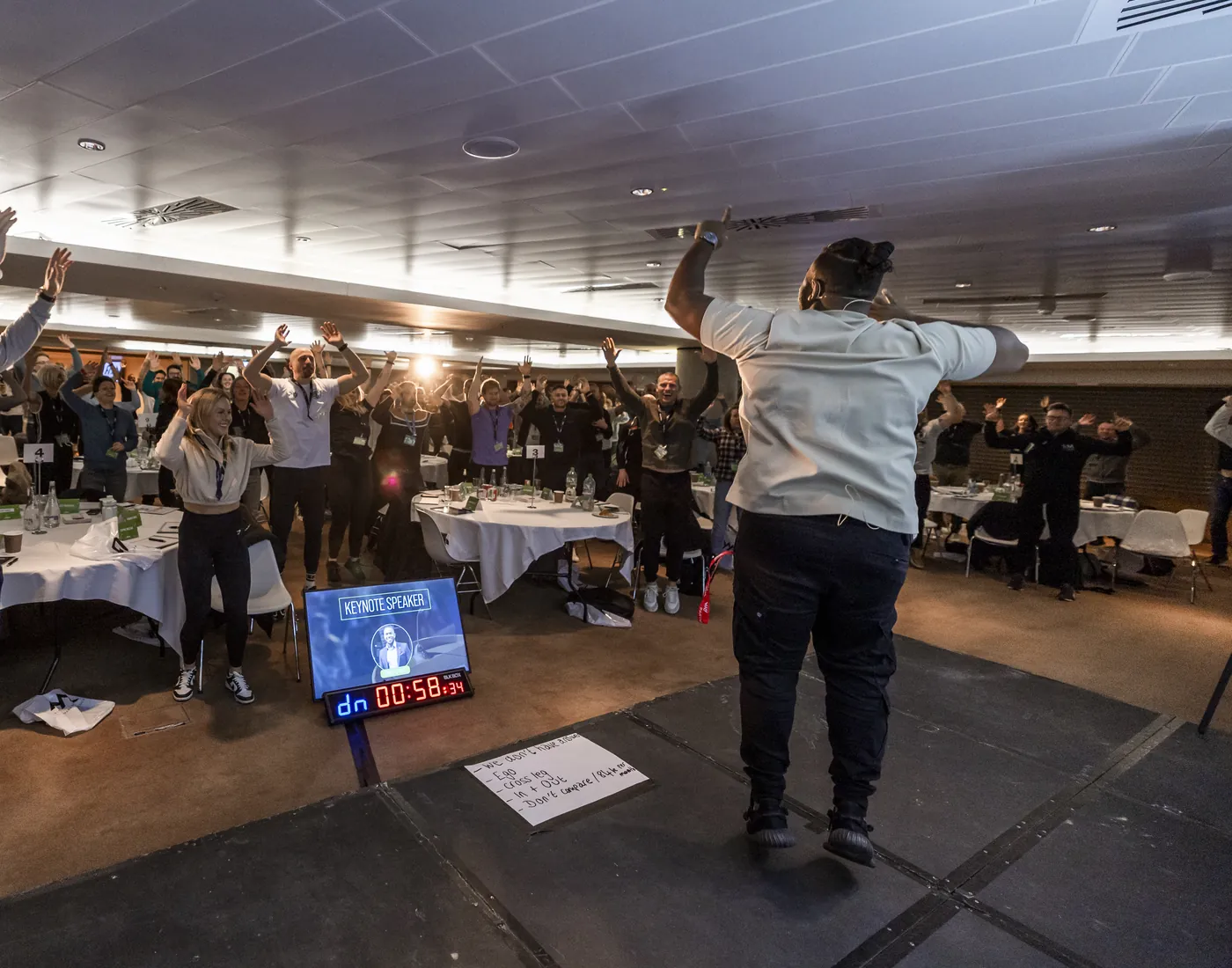 A conference room on its feet during one of Omar's keynotes